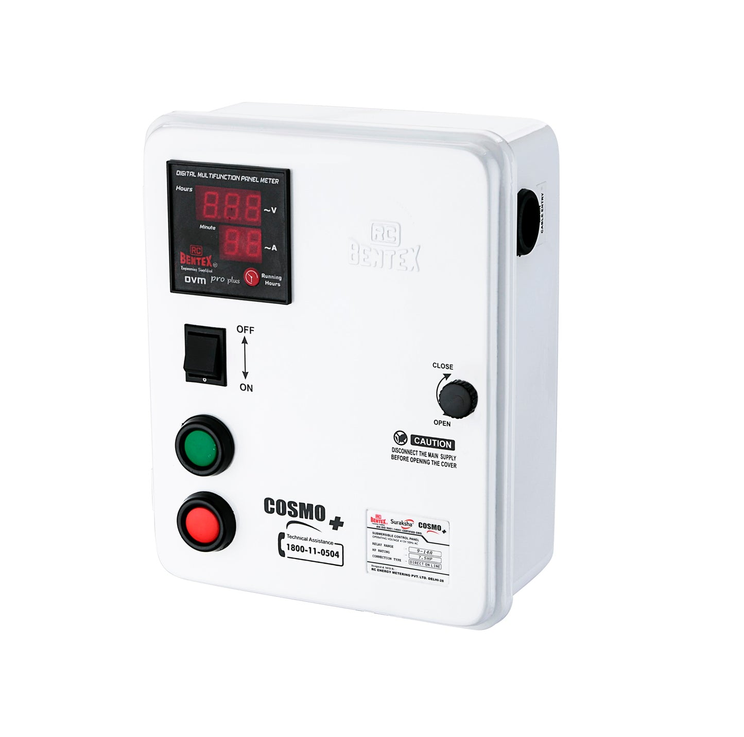 Suraksha COSMO + with Hour Meter DOL Submersible Control Panel Optional Relay Range